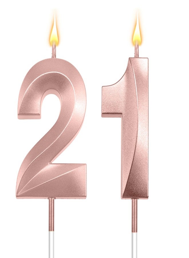 STARKET 21 Candle Number 21 Birthday Candles 21 Birthday Decoration for boy Girl (Rose Gold) - Image 1